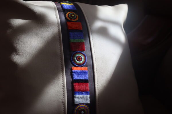 Handmade Beaded Pillow Cover - African-Inspired Decorative Cushion Case