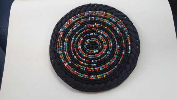 Handmade Multicolor Beaded Coaster Handmade Multicolor Beaded Coaster