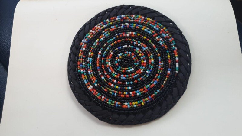 Handmade Multicolor Beaded Coaster Handmade Multicolor Beaded Coaster