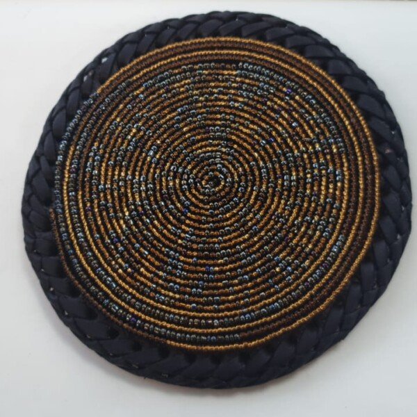 Black & Bronze Beaded Coasters