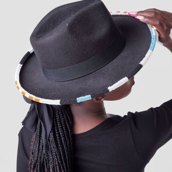 Classic Black Fedora Hat - Handcrafted African - Inspired Style