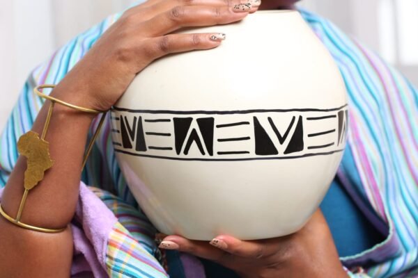 WhatsApp Image 2025-03-12 at 2.51.03 PM White Soapstone Vase - Handcarved African Home Decor