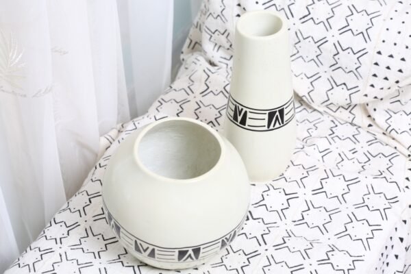 WhatsApp Image 2025-03-12 at 2.51.06 PM White Soapstone Vase - Handcarved African Home Decor