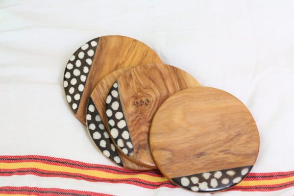 Rustic Wooden Coasters - Handcrafted African Table Essentials Rustic Wooden Coasters - Handcrafted African Table Essentials