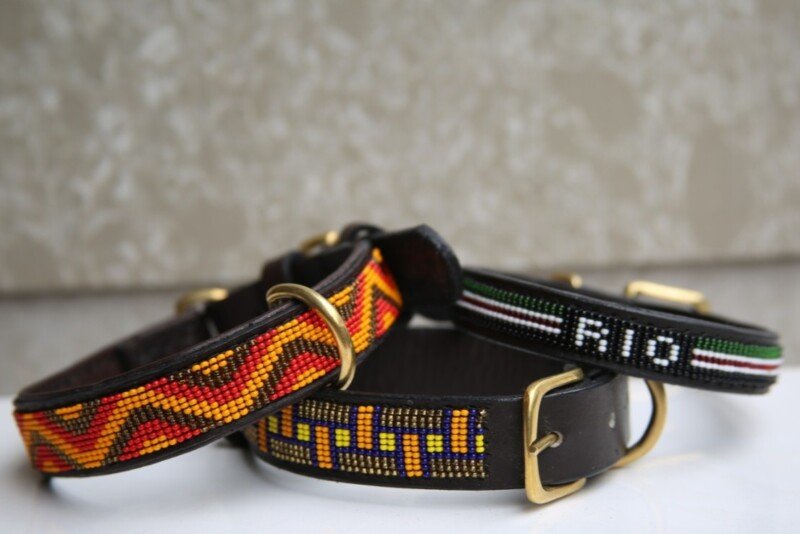 Customized Beaded Leather Dog Collars - Personalized & Handcrafted