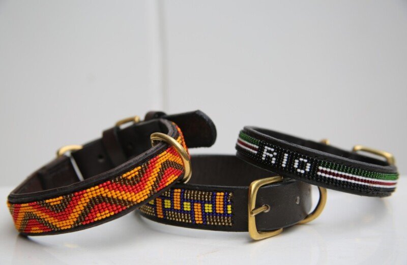 Customized Beaded Leather Dog Collars - Personalized & Handcrafted