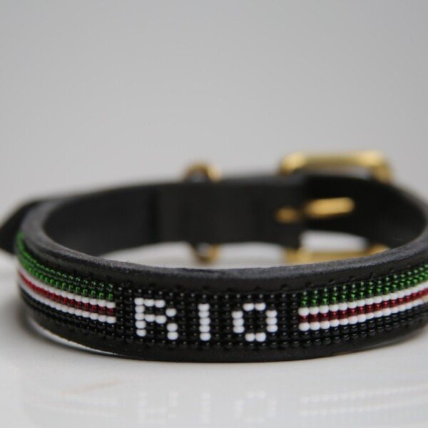 Customized Beaded Leather Dog Collars - Personalized & Handcrafted