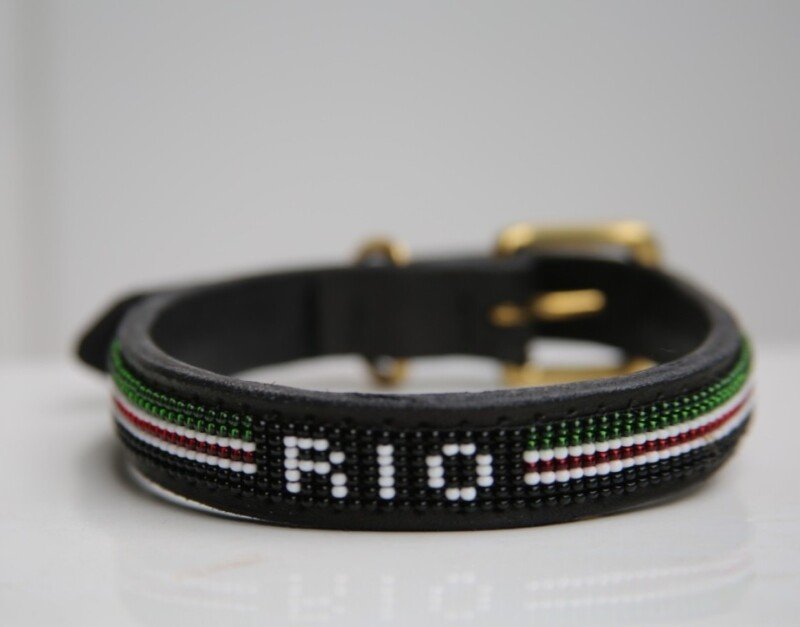 Customized Beaded Leather Dog Collars - Personalized & Handcrafted