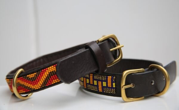 Customized Beaded Leather Dog Collars - Personalized & Handcrafted