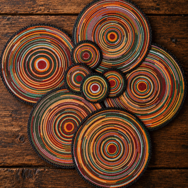 Wild Ember Woven Orange Table Mat