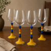Sunburst Harmony Hand-Beaded Wine Glass
