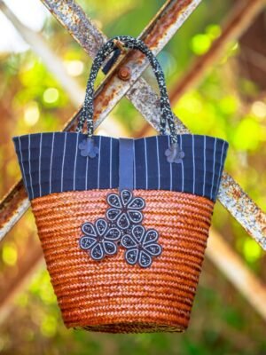 Unique Black Kikoy Sisal Basket