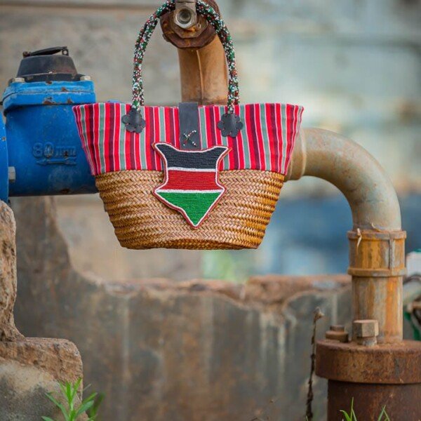Kenya design kikoy sisal basket