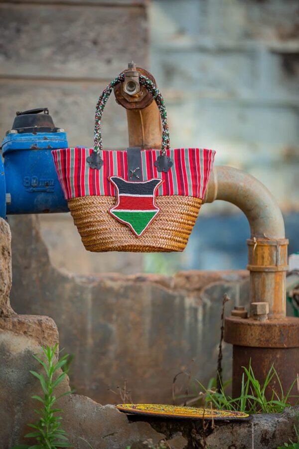 Kenya design kikoy sisal basket Kenya design kikoy sisal basket