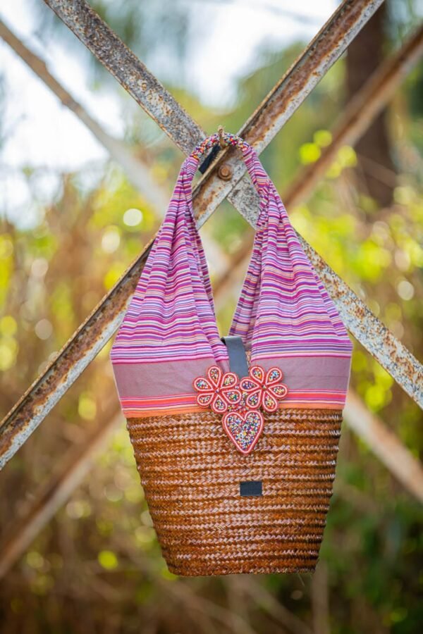 Stylish Purple Kikoy Sisal Basket – Unique Handmade Women’s Handbag Stylish Purple Kikoy Sisal Basket – Unique Handmade Women’s Handbag