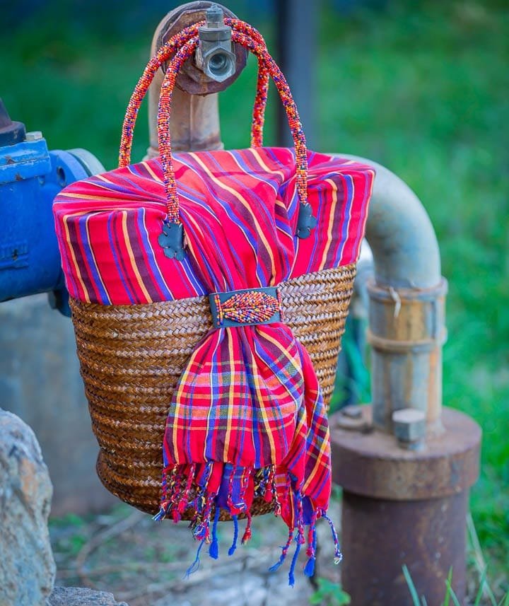 Spacious Pink Kikoy Sisal Basket - Handmade Women’s Bag