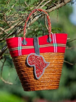Kenya design kikoy Sisal basket - women handbags