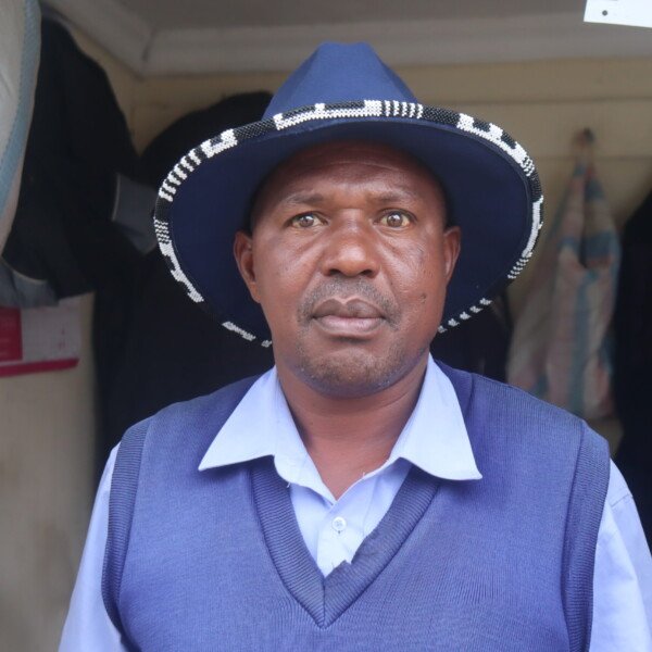 Blue Fedora Hat with Beads - Pinch Front Design