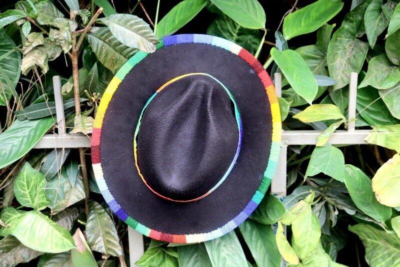 Elegant Black Fedora Hat for Ladies with Beaded Band - Pinch Design