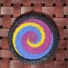 Purple, Blue & Yellow Radiance Beaded Coaster – African Artisan Craft Purple, Blue & Yellow Radiance Beaded Coaster – African Artisan Craft