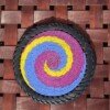 Purple, Blue & Yellow Radiance Beaded Coaster – African Artisan Craft