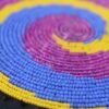 Purple, Blue & Yellow Radiance Beaded Coaster - African Artisan Craft Purple, Blue & Yellow Radiance Beaded Coaster - African Artisan Craft