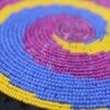 Purple, Blue & Yellow Radiance Beaded Coaster - African Artisan Craft