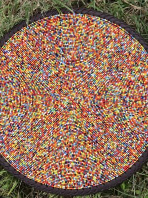 Handmade 13-Inch Multicolored Beaded Placemat – Kenyan Artisan Table Décor Handmade 13-Inch Multicolored Beaded Placemat – Kenyan Artisan Table Décor