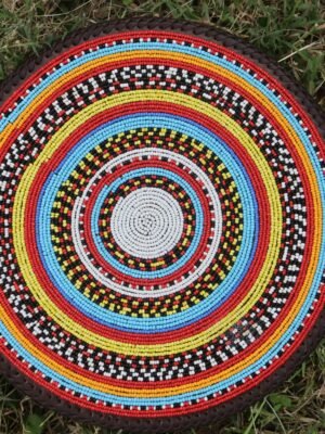 Unique 13-inch multicolored beaded placemat Unique 13-inch multicolored beaded placemat