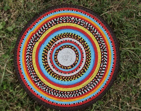 Unique 13-inch multicolored beaded placemat