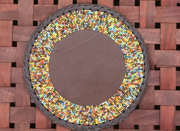 18-Inch Multicolored Half Beaded Placemat 18-Inch Multicolored Half Beaded Placemat