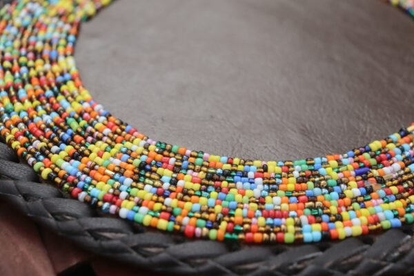 18-Inch Multicolored Half Beaded Placemat 18-Inch Multicolored Half Beaded Placemat