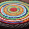 Multicolored Mixed Beads Coaster - Vibrant African Table Art