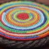 Multicolored Mixed Beads Coaster - Vibrant African Table Art