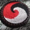 Red, Black & White Beaded Coaster - Handcrafted Design Red, Black & White Beaded Coaster - Handcrafted Design