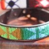Green Beaded Dog Collar - Handmade Leather with Maasai Beadwork Green Beaded Dog Collar - Handmade Leather with Maasai Beadwork