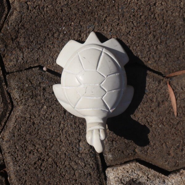4-inch white soapstone turtle figurine