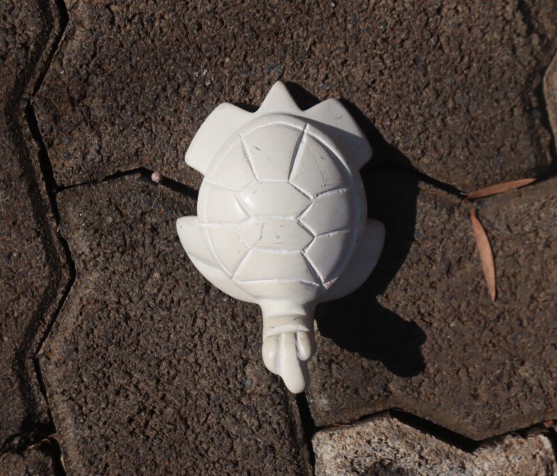 4-inch white soapstone turtle figurine