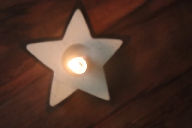 Star Shaped Soapstone Candle Holder - Hand carved Kisii Stone from Kenya