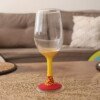 Hand-Beaded Yellow and Red Wine Glass – Handmade