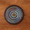 Blue Beaded Coaster - Elegant African Handcrafted Table Accent Blue Beaded Coaster - Elegant African Handcrafted Table Accent
