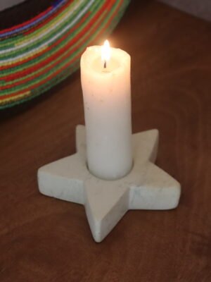 Star shaped soapstone candle holder