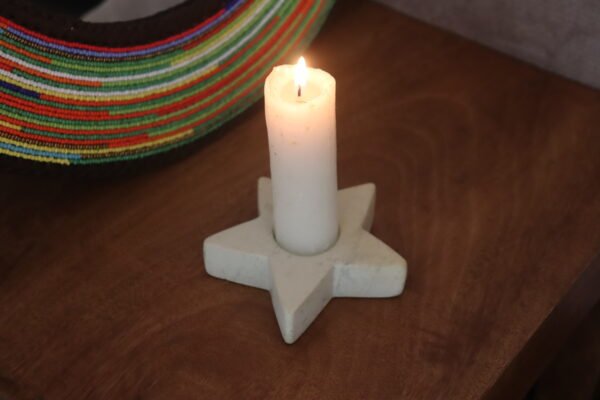 Star shaped soapstone candle holder Star shaped soapstone candle holder