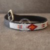 Elegant White Beaded Dog Collar - Handmade Leather Pet Accessory