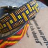 Yellow Beaded Leather Dog Collar - Handmade in Kenya Yellow Beaded Leather Dog Collar - Handmade in Kenya