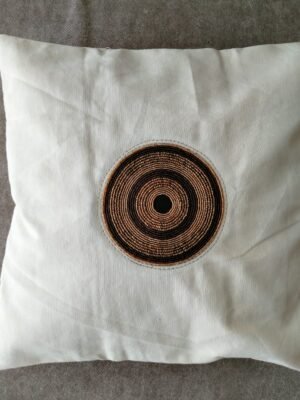 Elegant White Beaded Pillow Cover – Handmade Decorative Cushion Cover Elegant White Beaded Pillow Cover – Handmade Decorative Cushion Cover