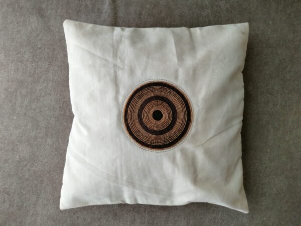 Elegant White Beaded Pillow Cover – Handmade Decorative Cushion Cover Elegant White Beaded Pillow Cover – Handmade Decorative Cushion Cover