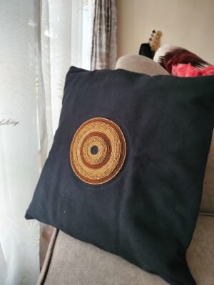 Elegant black beaded pillow cover Elegant black beaded pillow cover