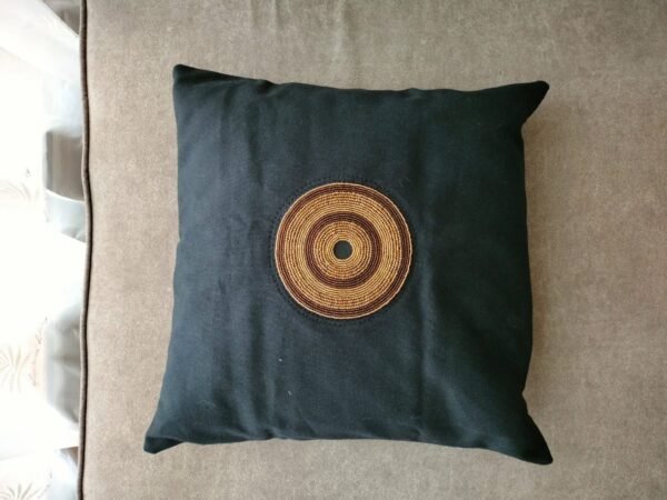 Elegant black beaded pillow cover Elegant black beaded pillow cover