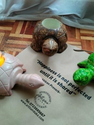 Durable 10-inch turtle soapstone candle holders
